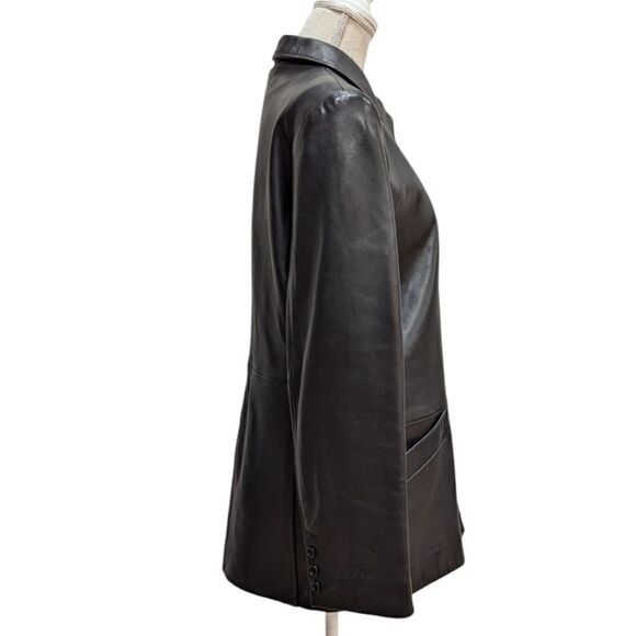 VTG Y2K Golden Bear San Francisco Women's M Leather Hip Length Zipper Jacket - Picture 3 of 12